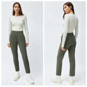 Babaton The Group Weekender High Rise Pull-On Ankle Pants in Olive Green Sz XS‎